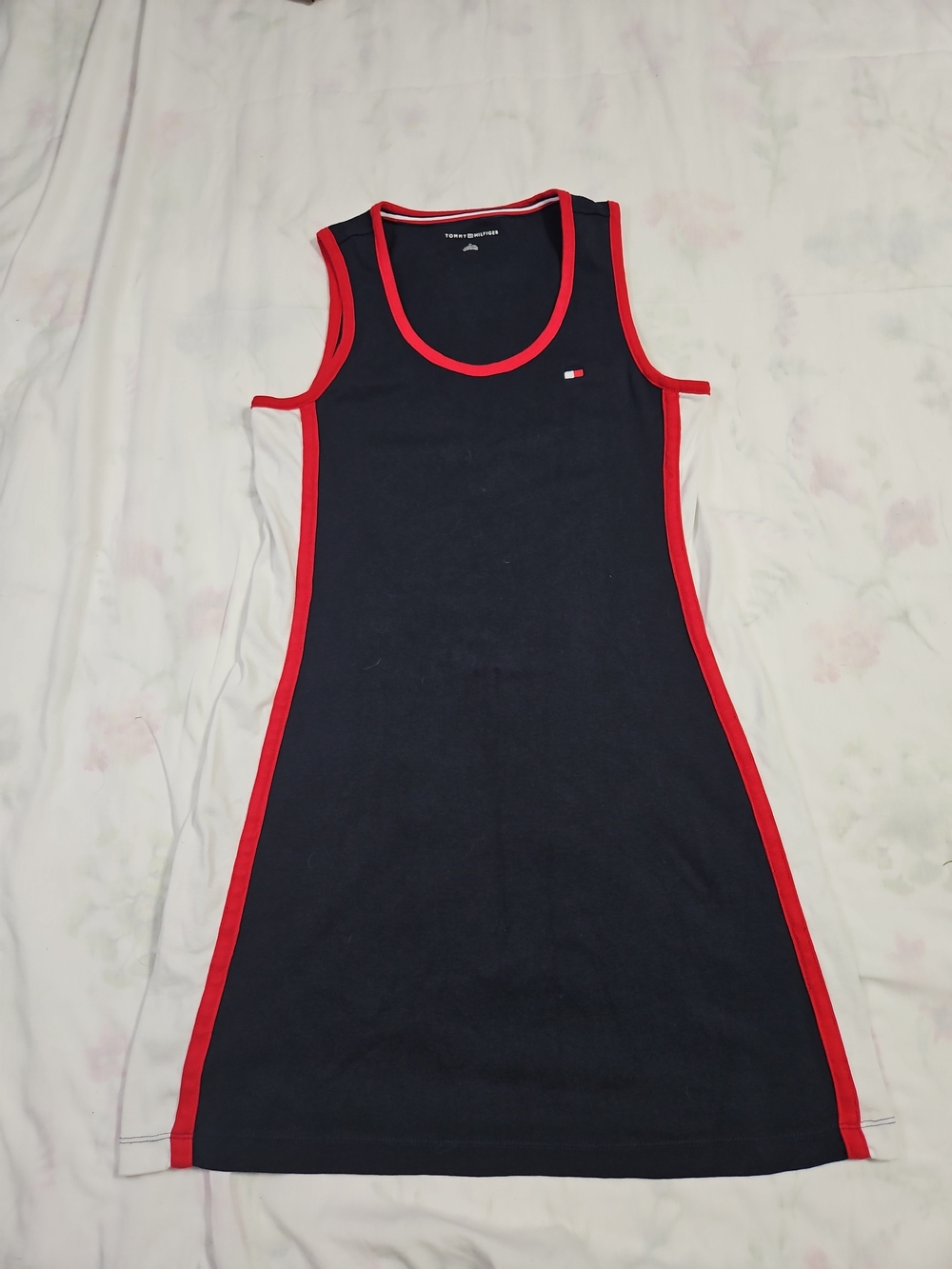 Tommy Hilfiger Navy Tank Top with Red and White Trim - Picture 7 of 7